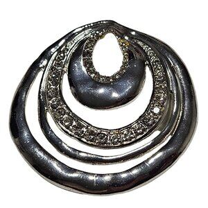 Vintage Silver Tone Spiral Rhinestone Pendant for Necklace Fashion Jewelry Women